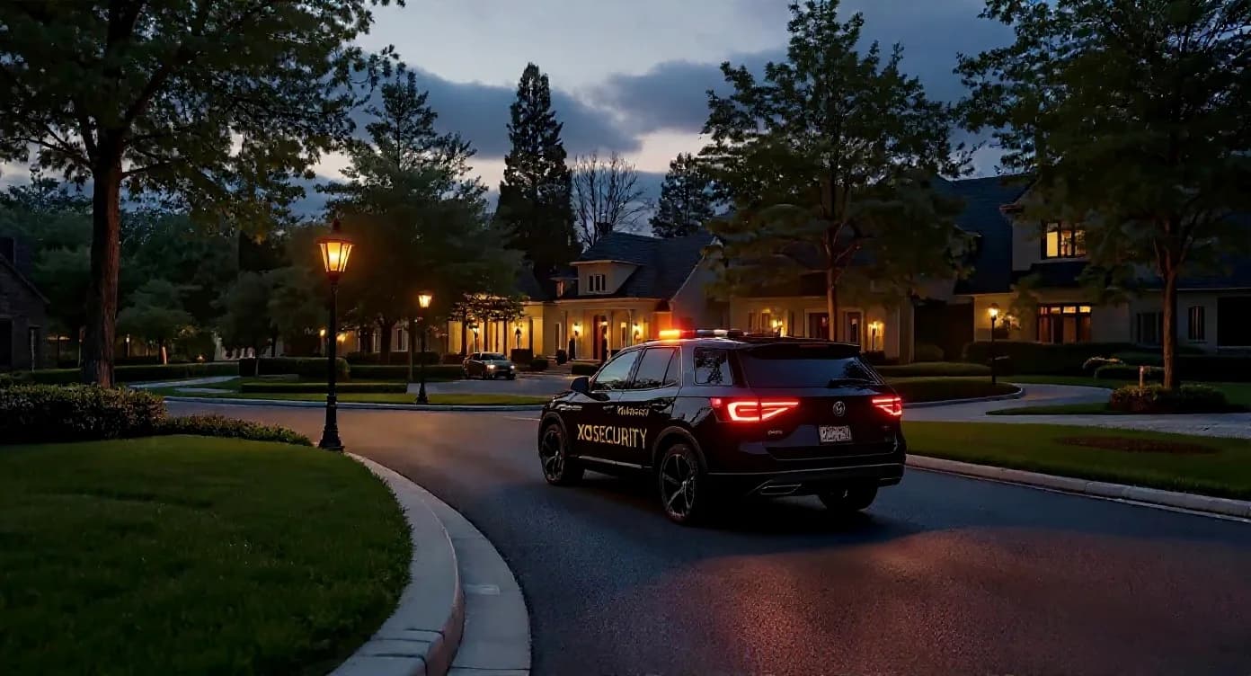 Patrol 6, the XA Community Safety Patrol vehicle, on a night street